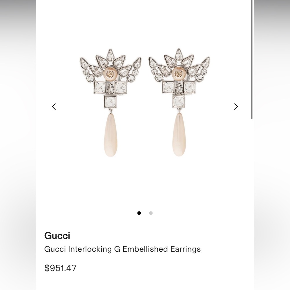 COPY - NEW Gucci Interlocking G Embellished Earrings 100% Authentic！！！